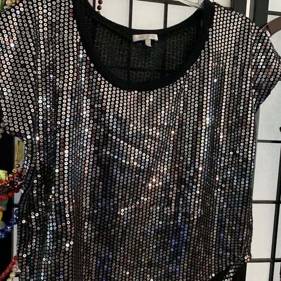 EUC Love Noche Black Sequin Bundle Tops size Medium - Picture 2 of 5
